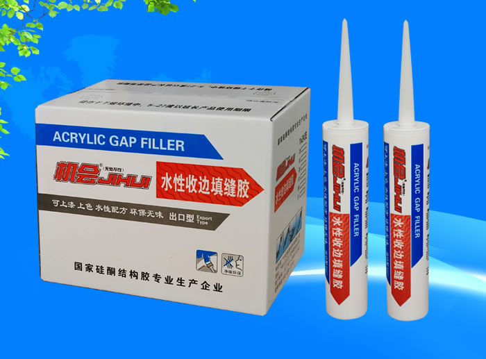 Water-based edge sealing and joint filling adhesive